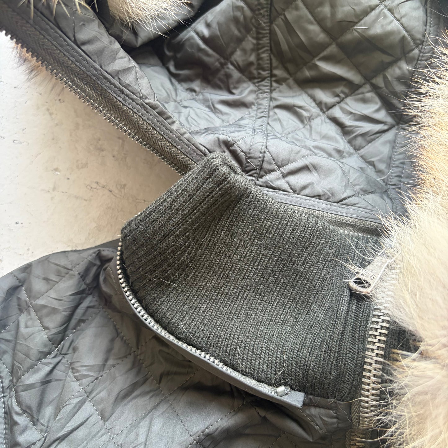 Dolce & Gabbana Olive Quilted Fur Hooded Jacket (48)