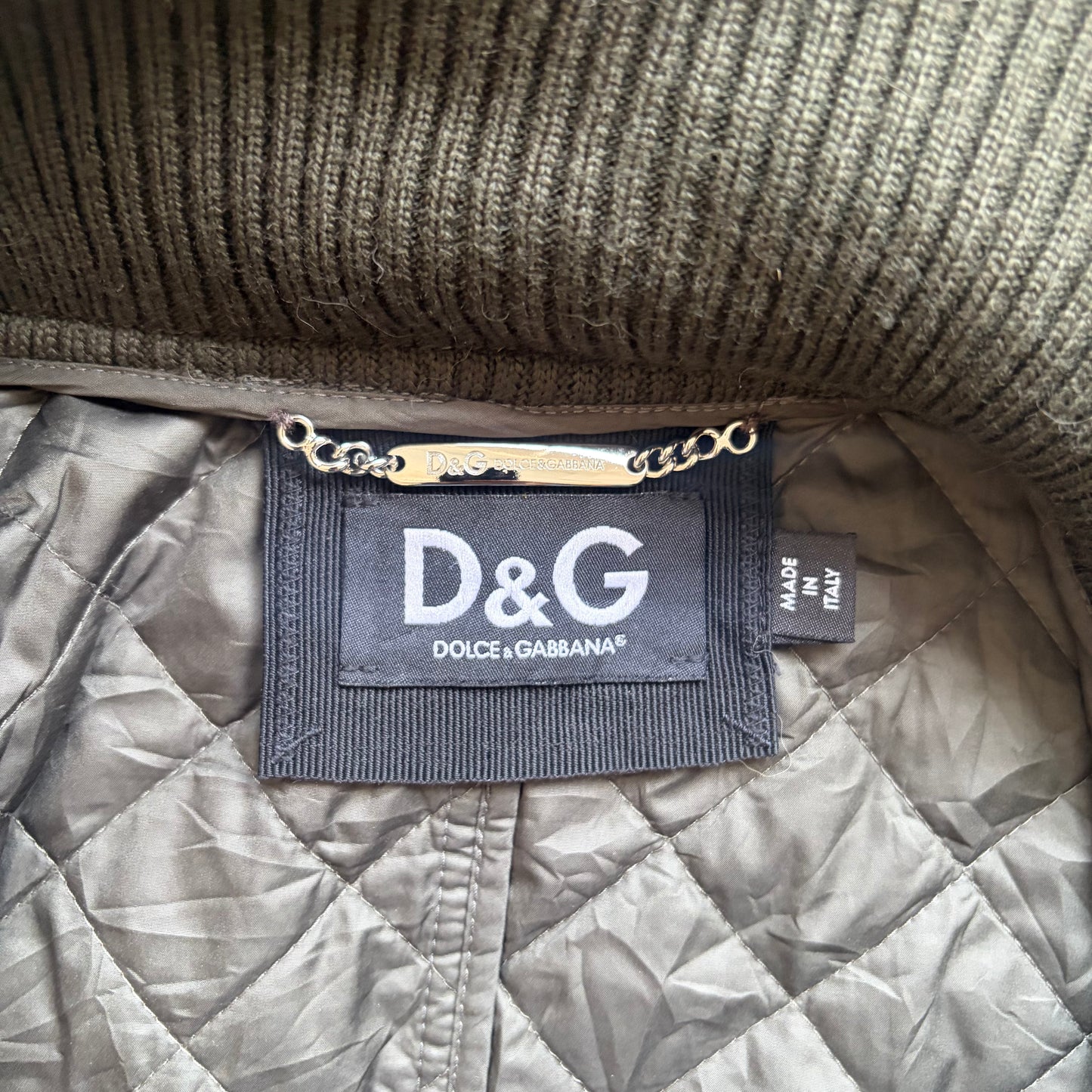 Dolce & Gabbana Olive Quilted Fur Hooded Jacket (48)