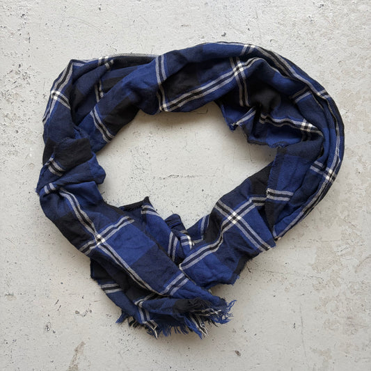 Comme Des Garcons Blue Plaid Scarf (OS)