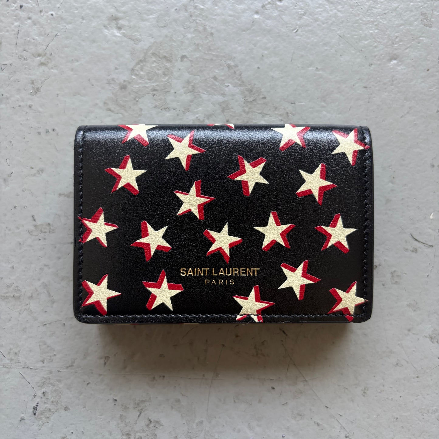 Saint Laurent Paris Calfskin Star Wallet (OS)
