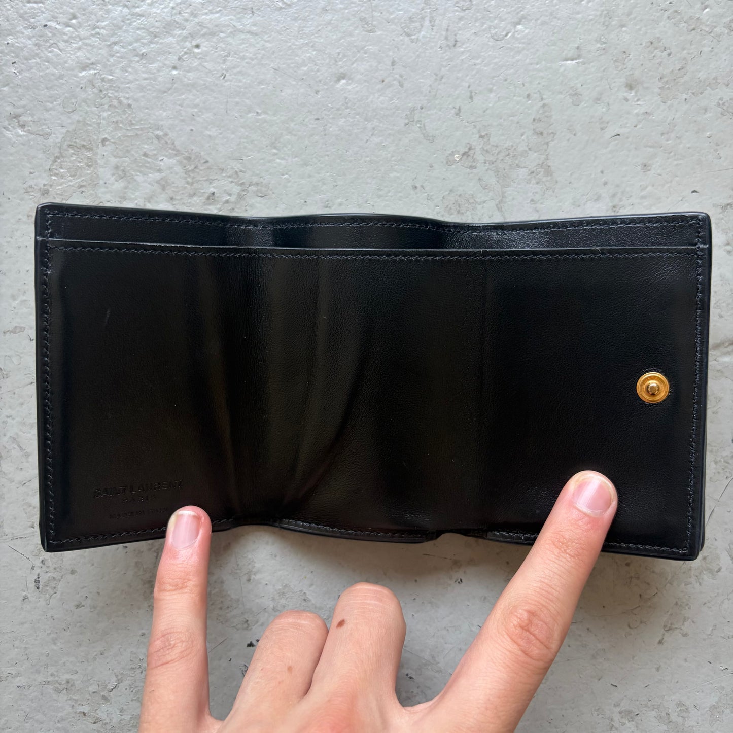Saint Laurent Paris Calfskin Star Wallet (OS)