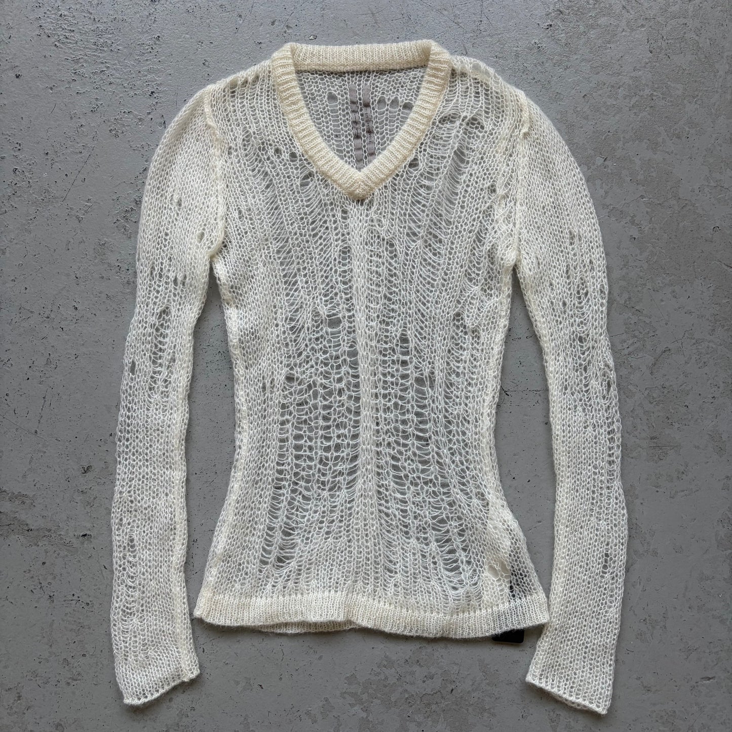 Rick Owens SS22 FOGACHINE Spider Knit Mohair Natural Knit (S)
