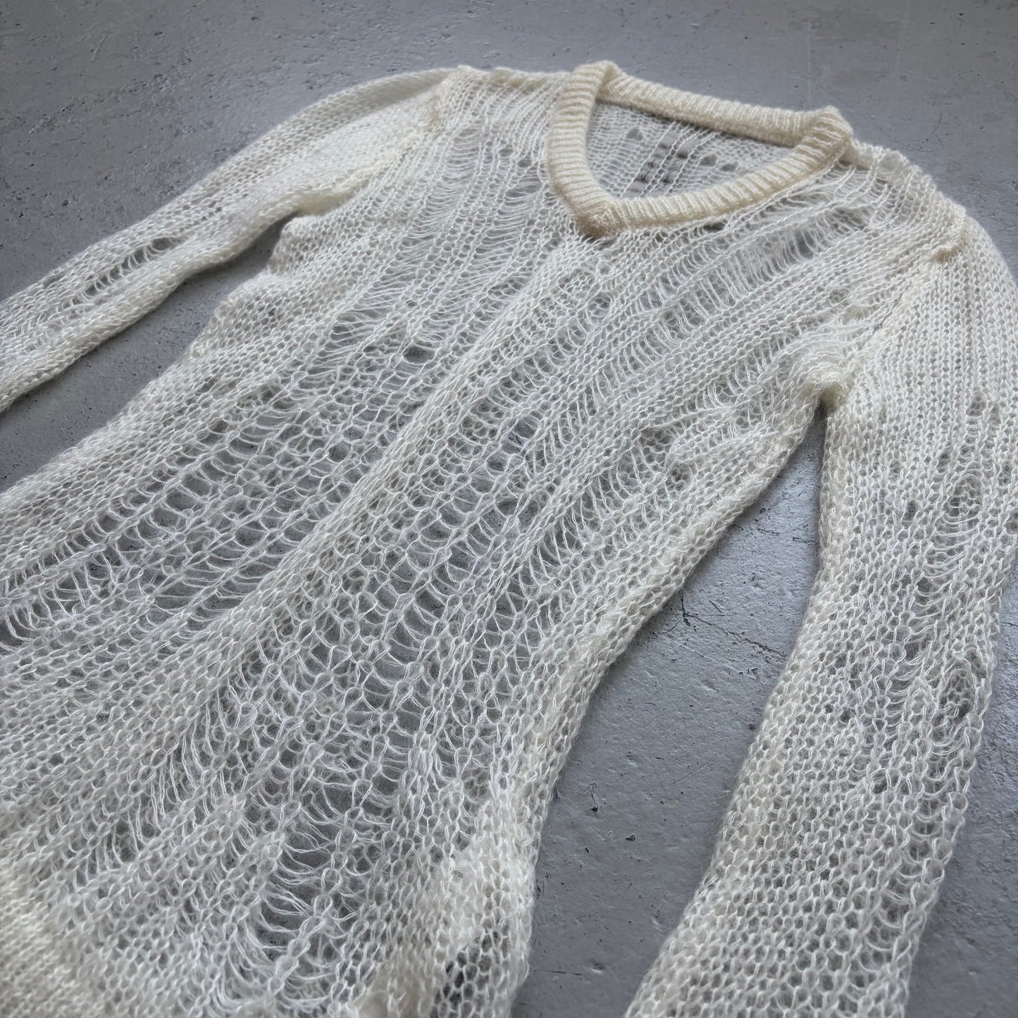 Rick Owens SS22 FOGACHINE Spider Knit Mohair Natural Knit (S)