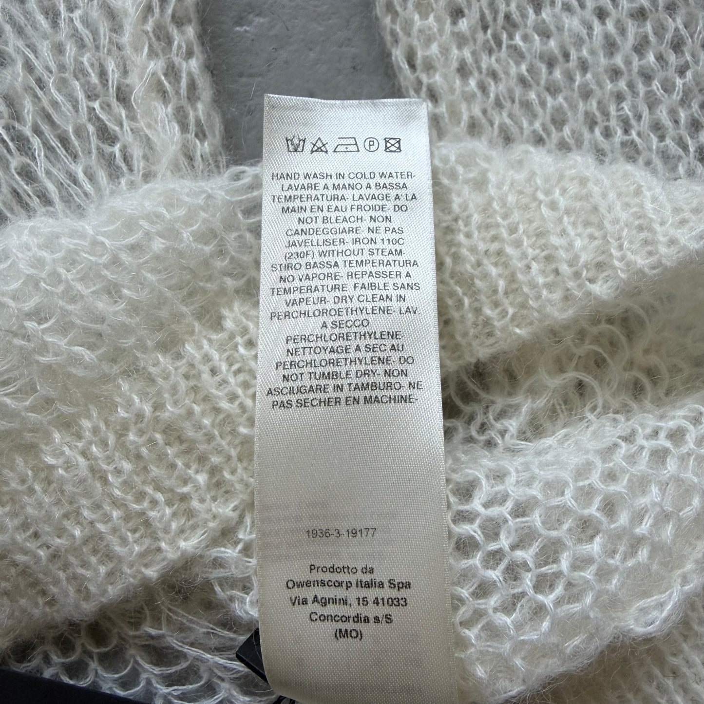 Rick Owens SS22 FOGACHINE Spider Knit Mohair Natural Knit (S)