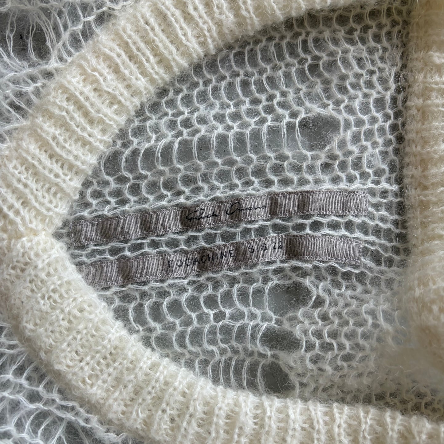Rick Owens SS22 FOGACHINE Spider Knit Mohair Natural Knit (S)