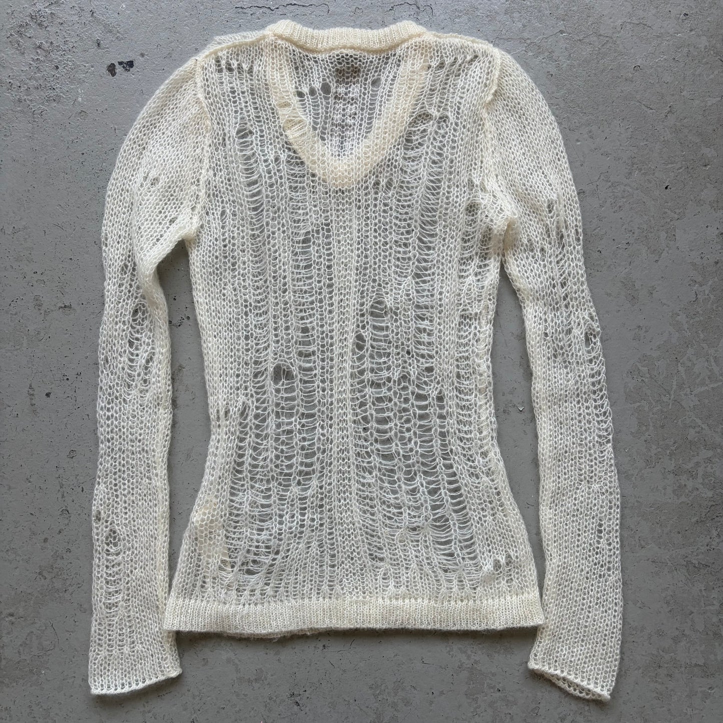 Rick Owens SS22 FOGACHINE Spider Knit Mohair Natural Knit (S)