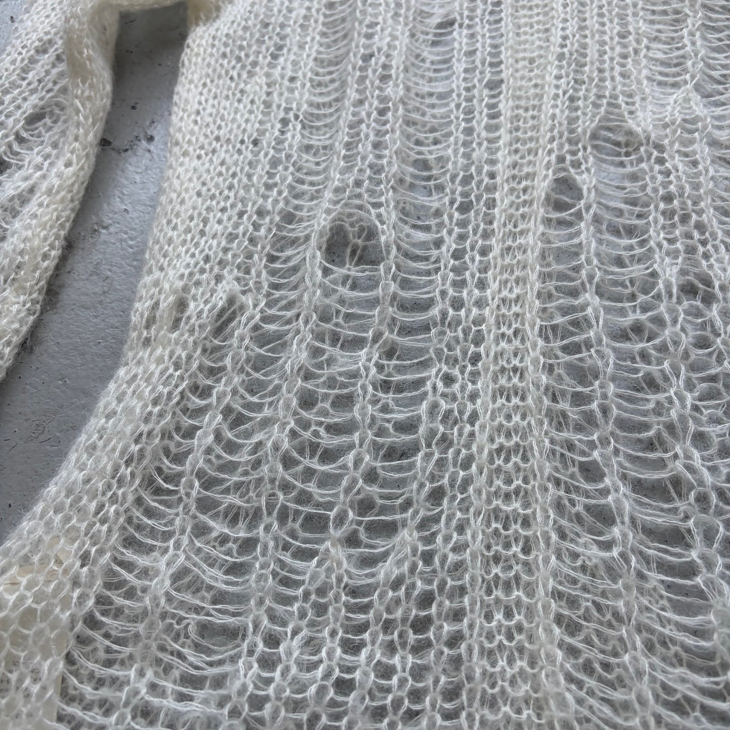 Rick Owens SS22 FOGACHINE Spider Knit Mohair Natural Knit (S)