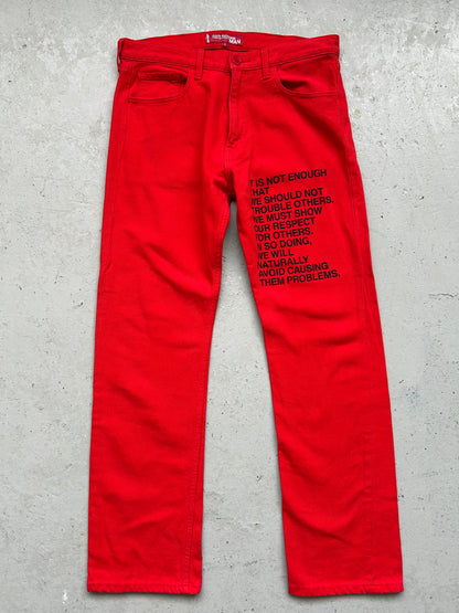 Junya Watanabe x Comme Des Garcons AD2001 Red Poem Denim (S)