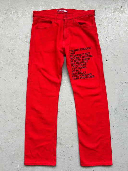 Junya Watanabe x Comme Des Garcons AD2001 Red Poem Denim (S)