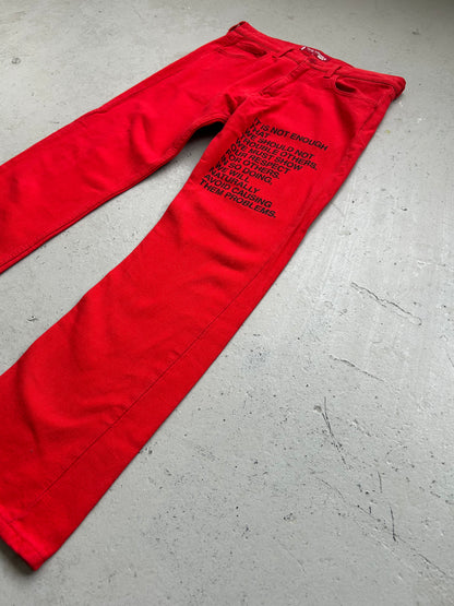 Junya Watanabe x Comme Des Garcons AD2001 Red Poem Denim (S)