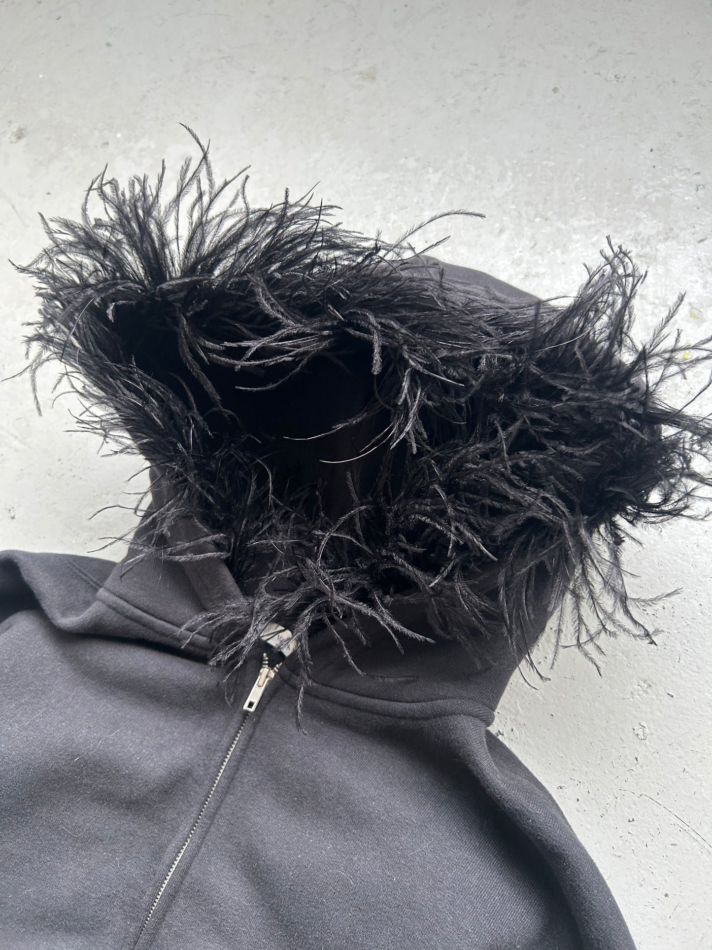 1017 Alyx 9SM Ostrich Feather Zip Up Hoodie (L)