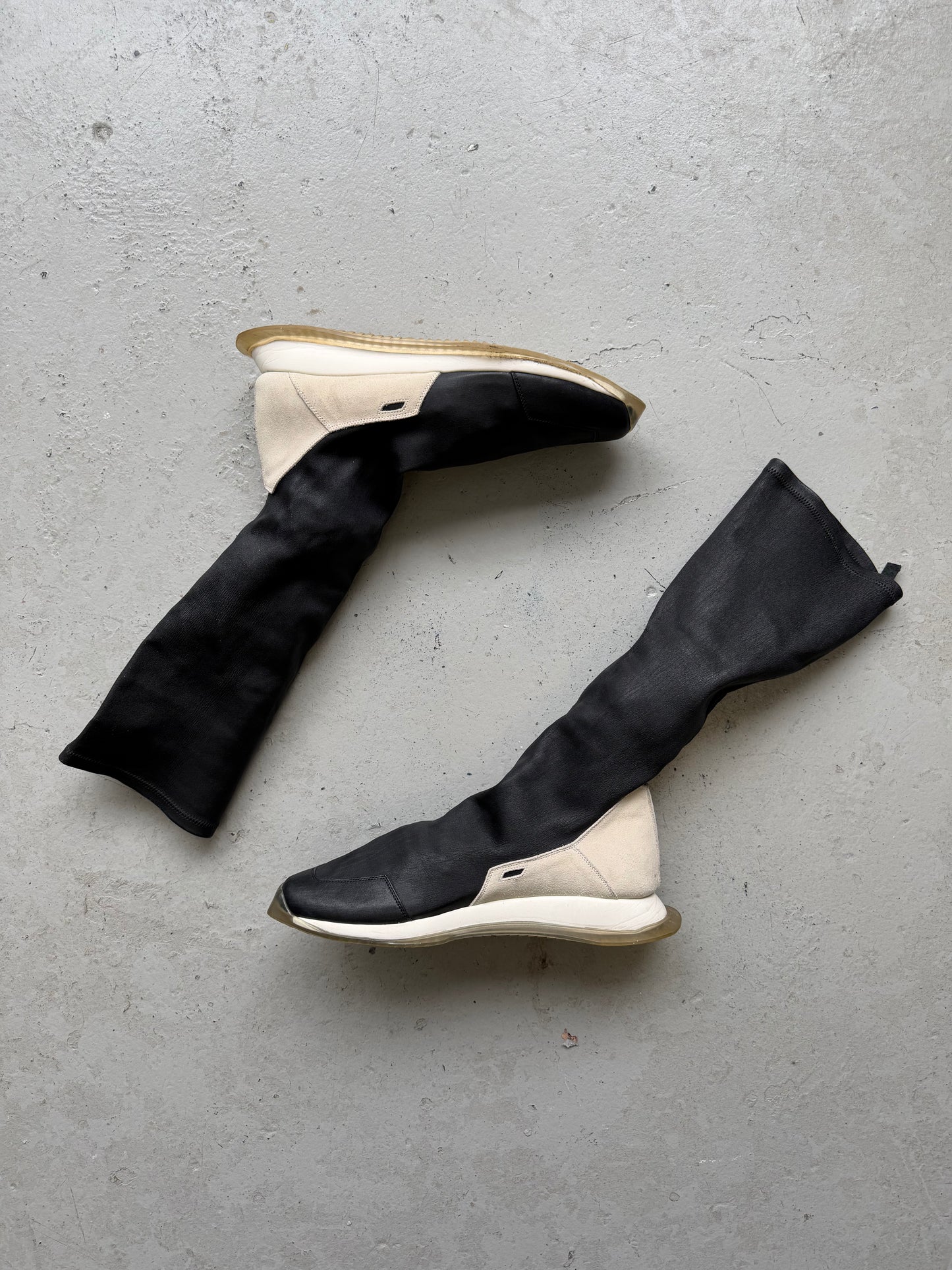 Rick Owens Oblique Runner Stretch Sock Boots (44)