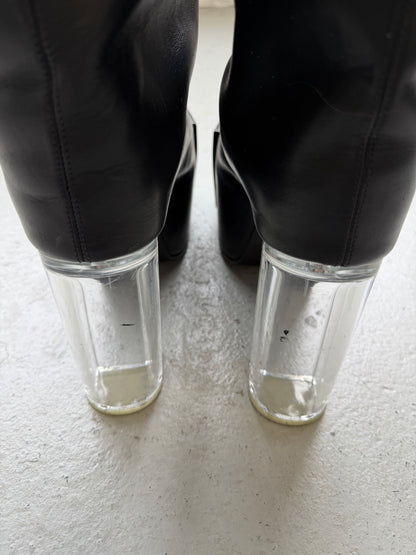 Rick Owens Thigh High Flare Kiss Boots (43)