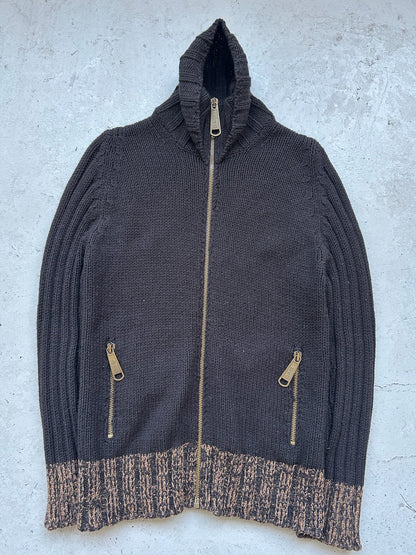 Dolce & Gabbana Rib Knit Navy Zip Up Sweater (M)