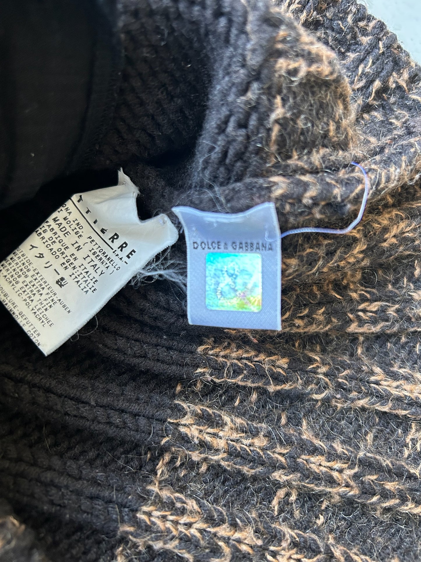 Dolce & Gabbana Rib Knit Navy Zip Up Sweater (M)