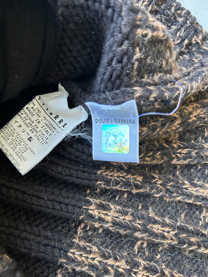 Dolce & Gabbana Rib Knit Navy Zip Up Sweater (M)