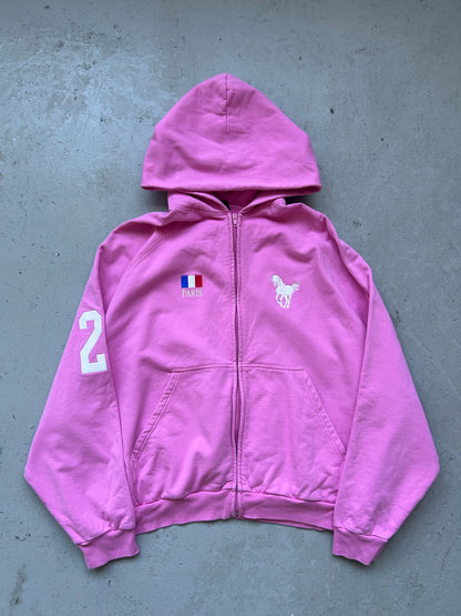 Balenciaga Pink Polo Zip Up Hoodie (L)