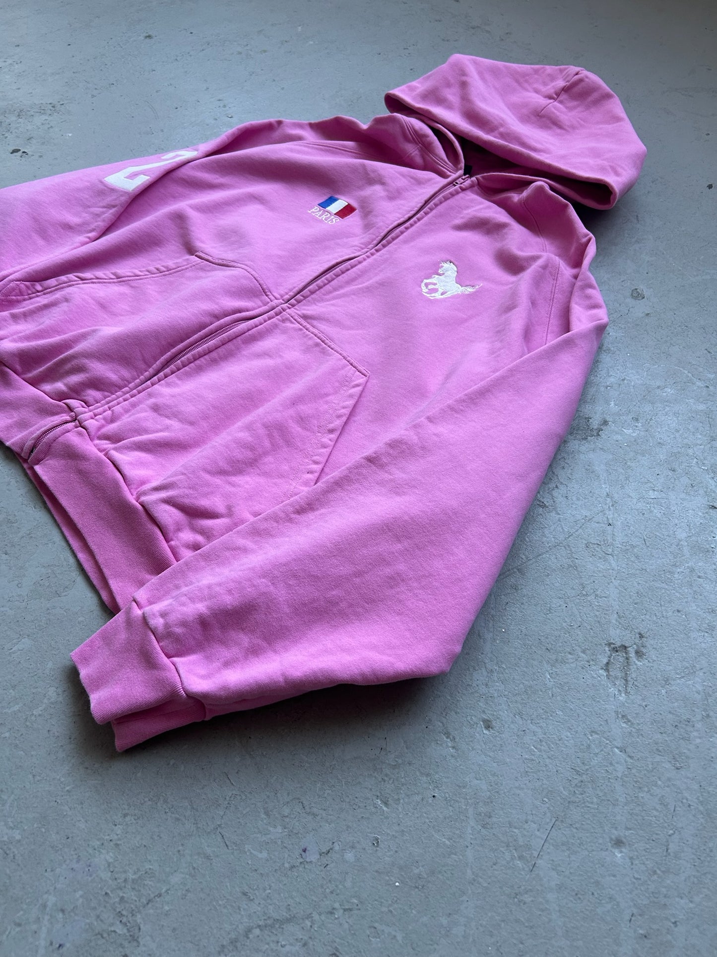 Balenciaga Pink Polo Zip Up Hoodie (L)