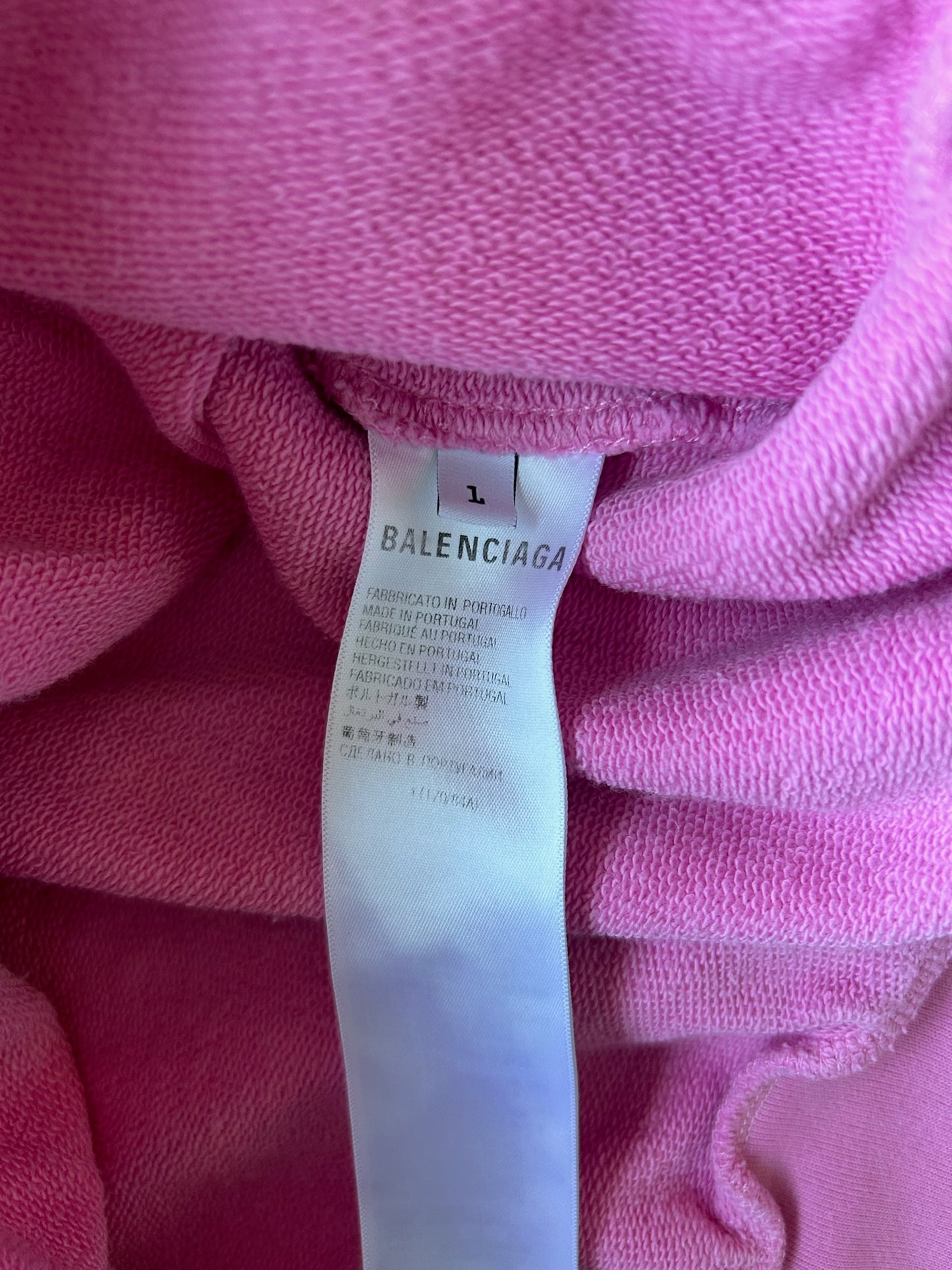 Balenciaga Pink Polo Zip Up Hoodie (L)