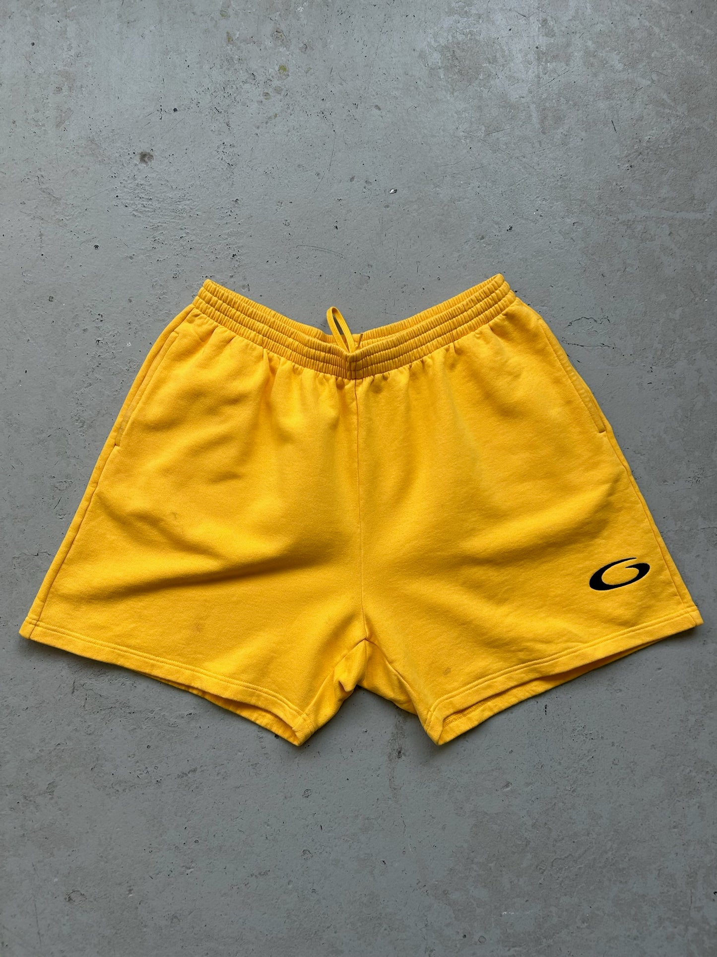 Balenciaga Yellow Logo Cotton Shorts (XL)