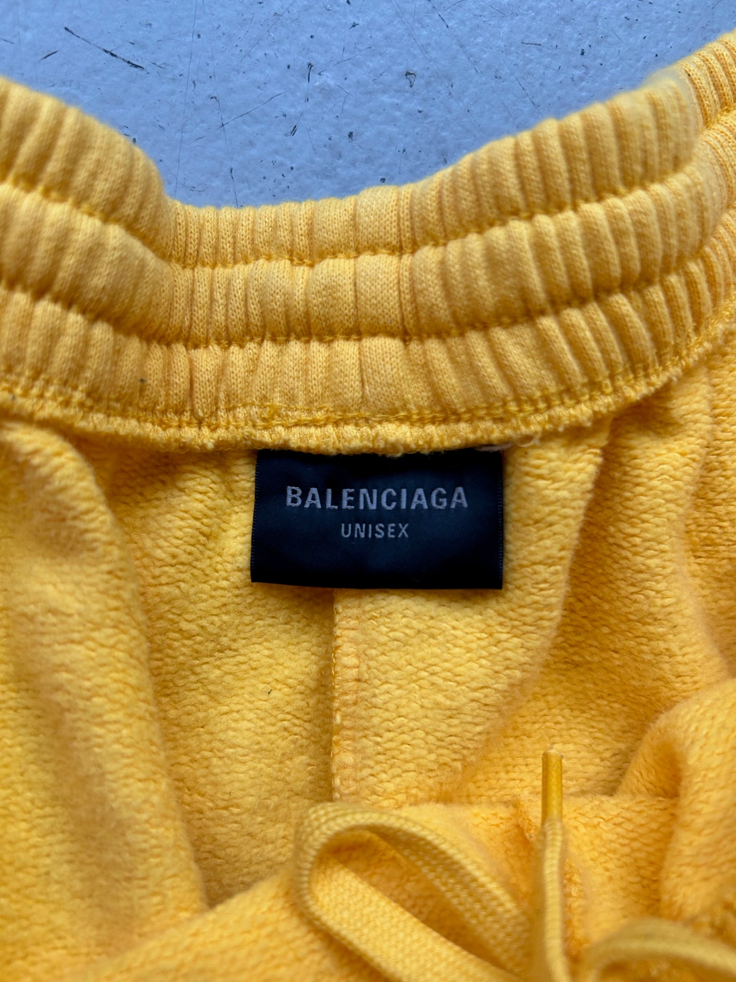 Balenciaga Yellow Logo Cotton Shorts (XL)