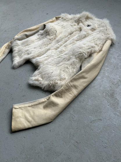 Vintage Winter White Fur Sweater (XS)