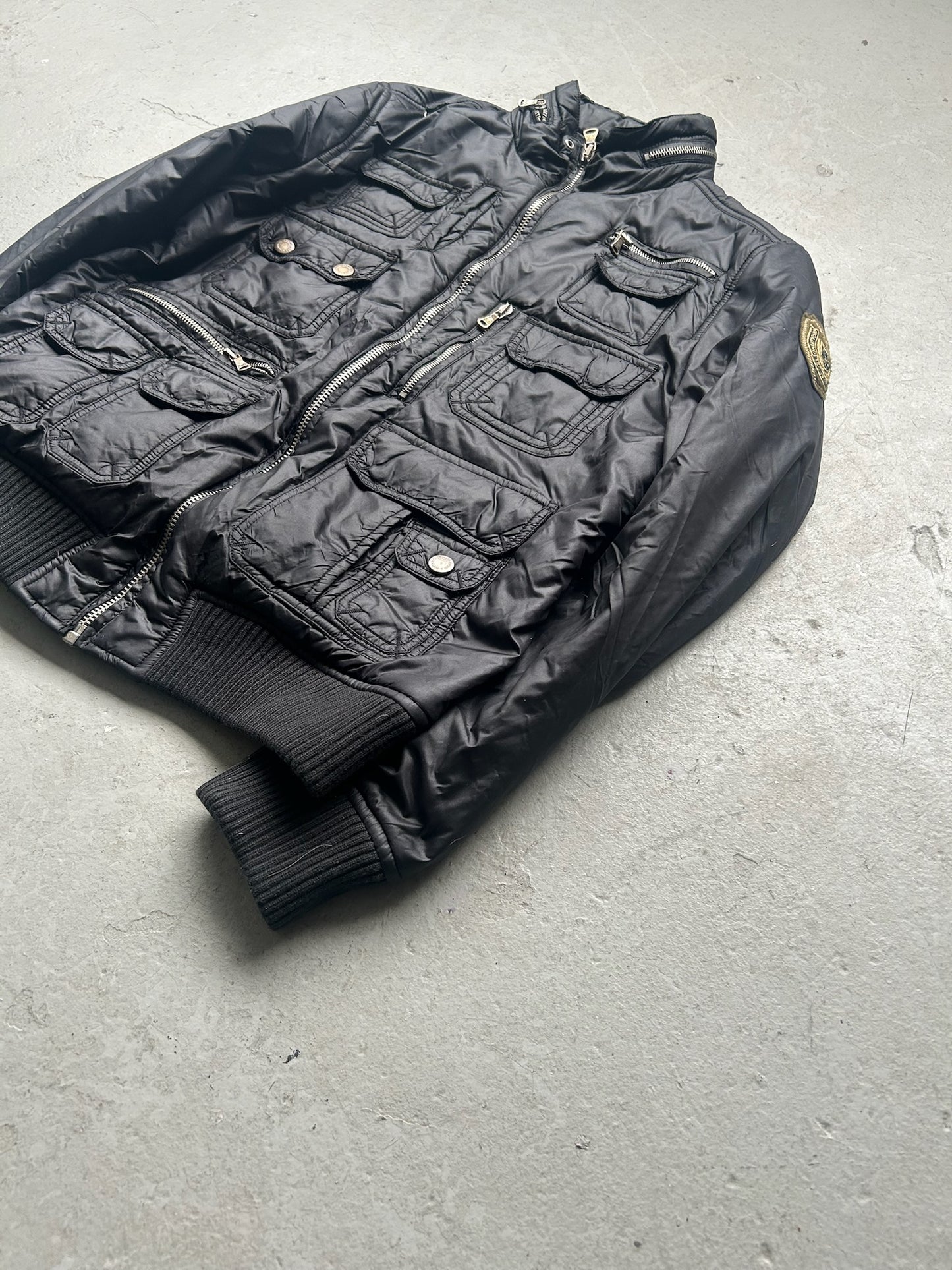 Dolce & Gabbana 2000's Black Nylon Multi Pocket Utility Jacket (52)