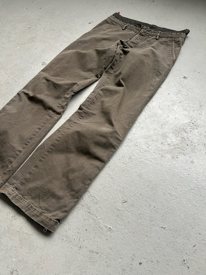 Prada Sport Olive Nylon Waisted Cotton Trousers (50)