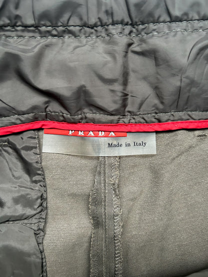 Prada Sport Olive Nylon Waisted Cotton Trousers (50)