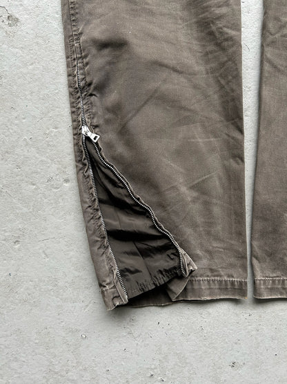 Prada Sport Olive Nylon Waisted Cotton Trousers (50)