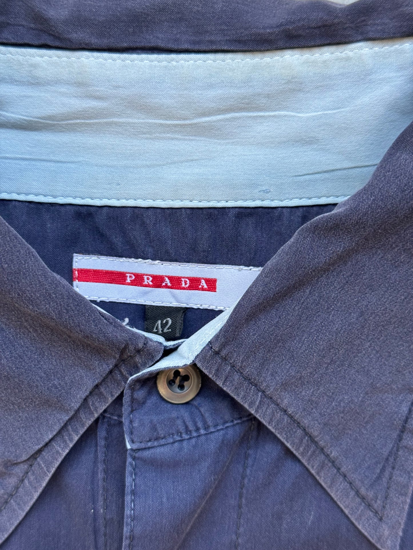 Prada Navy Button Up (42)