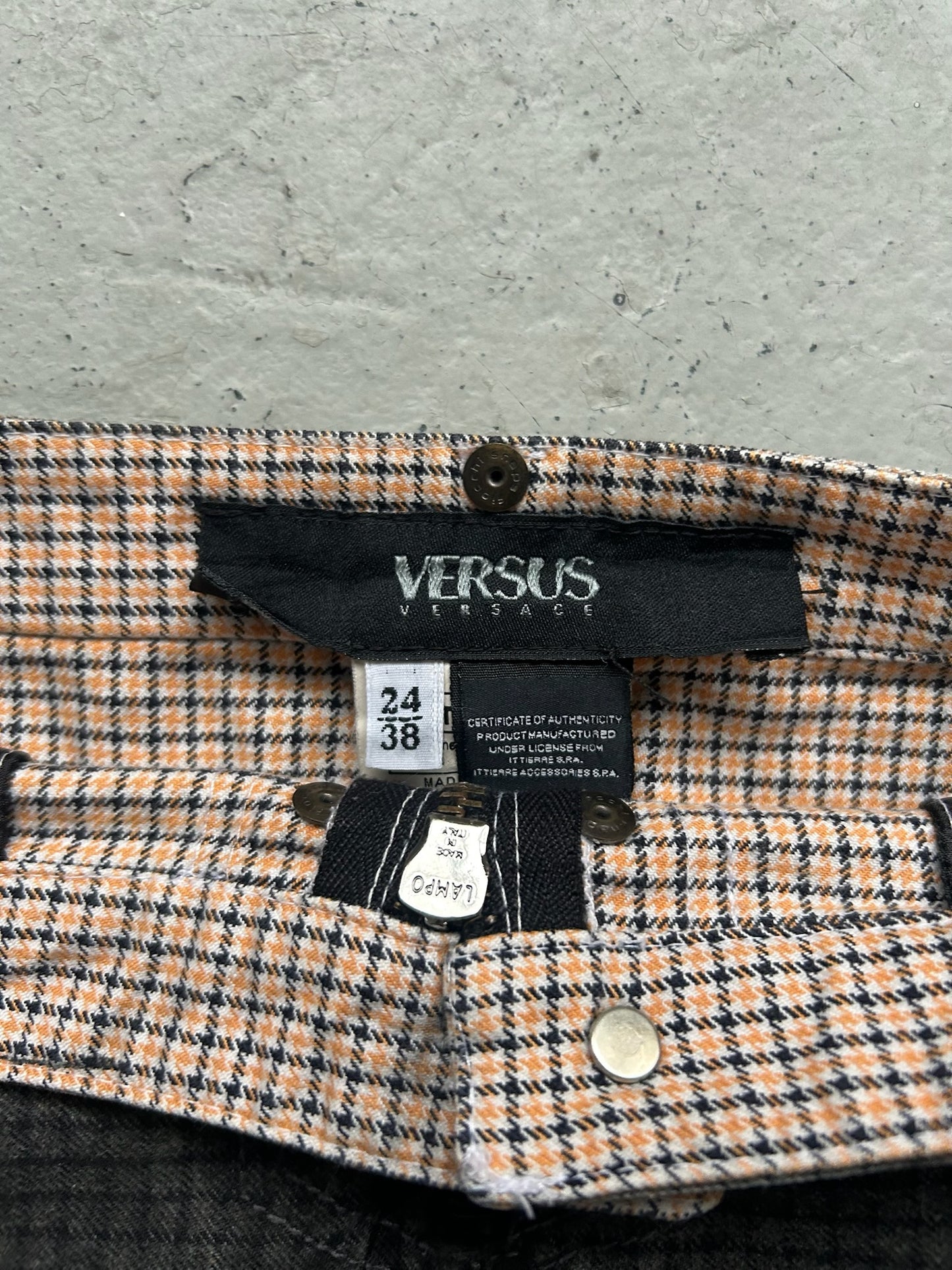 Versace Stone Wash Checkered Pencil Skirt (24)