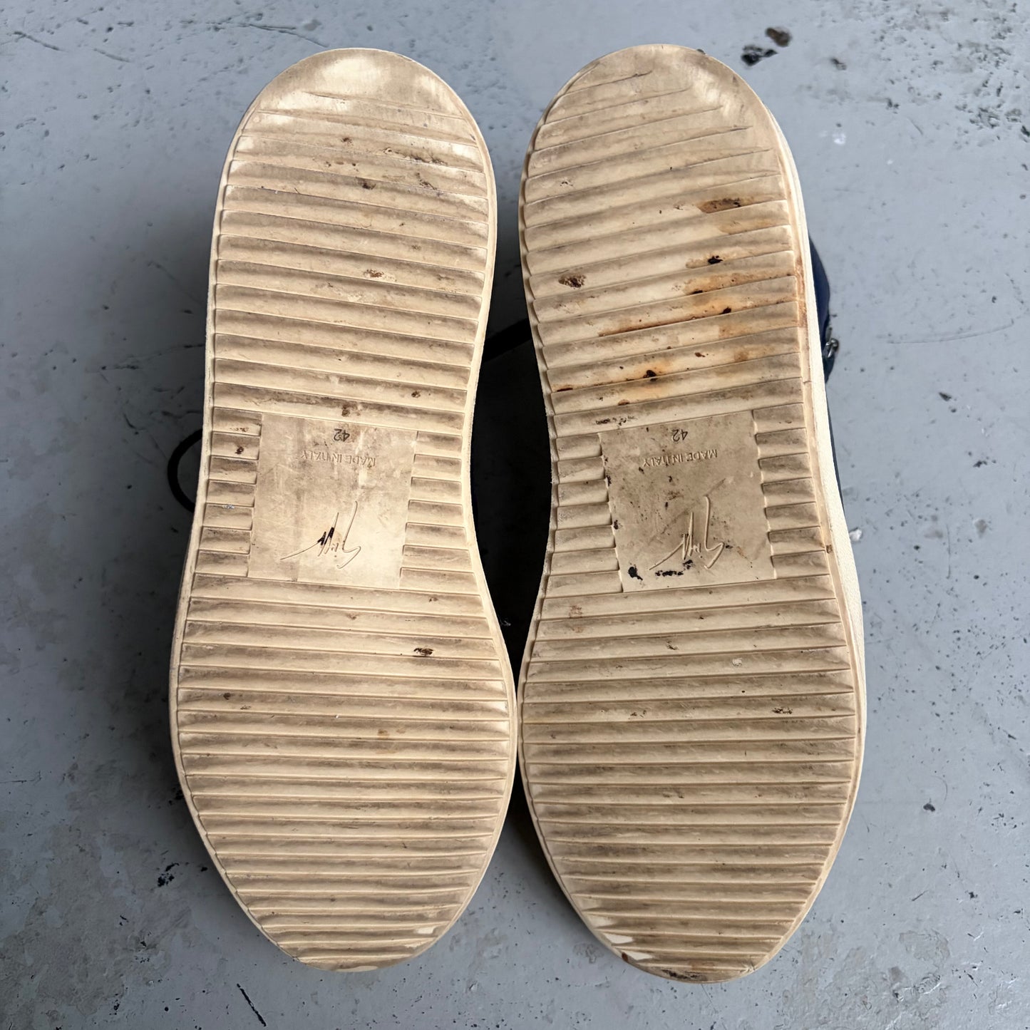 Giuseppe Navy Leather Sneakers (9)