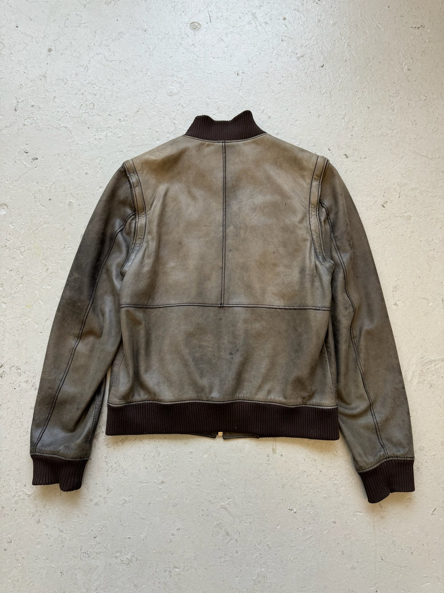 Dolce & Gabbana Multi Zip Leather Faded Jacket (54)