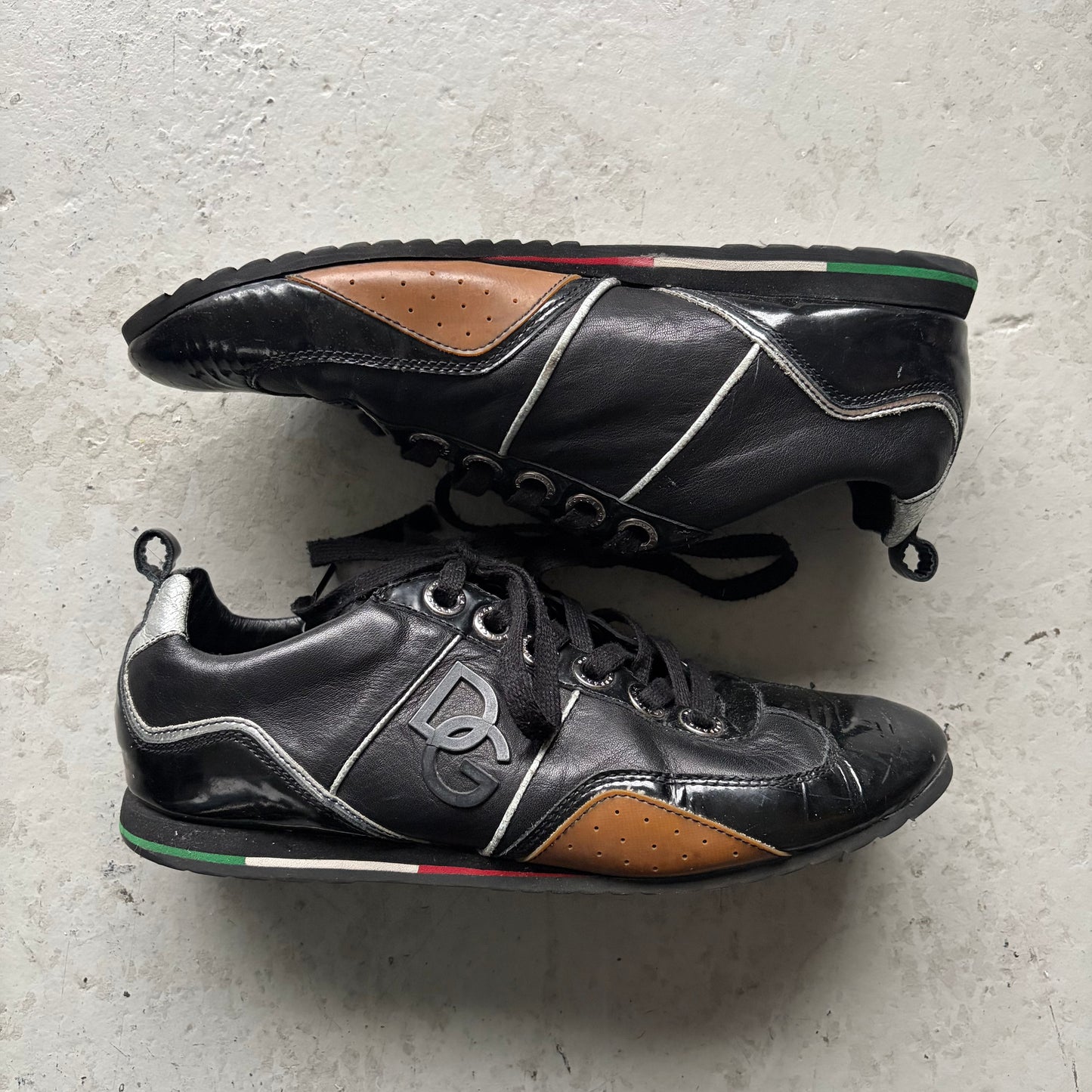 Dolce & Gabbana Patent Leather Black Sneakers (8.5)