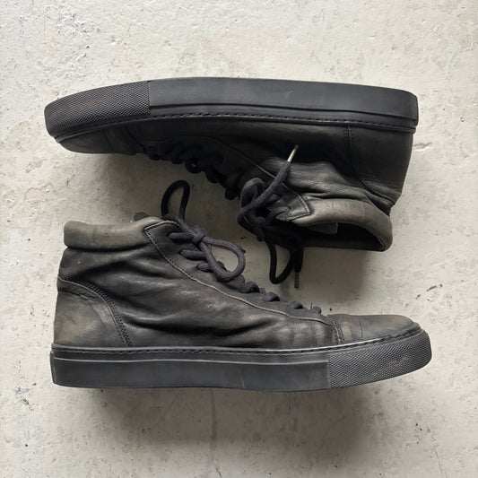 The Last Conspiracy Black Leather High Top Sneaker (42)