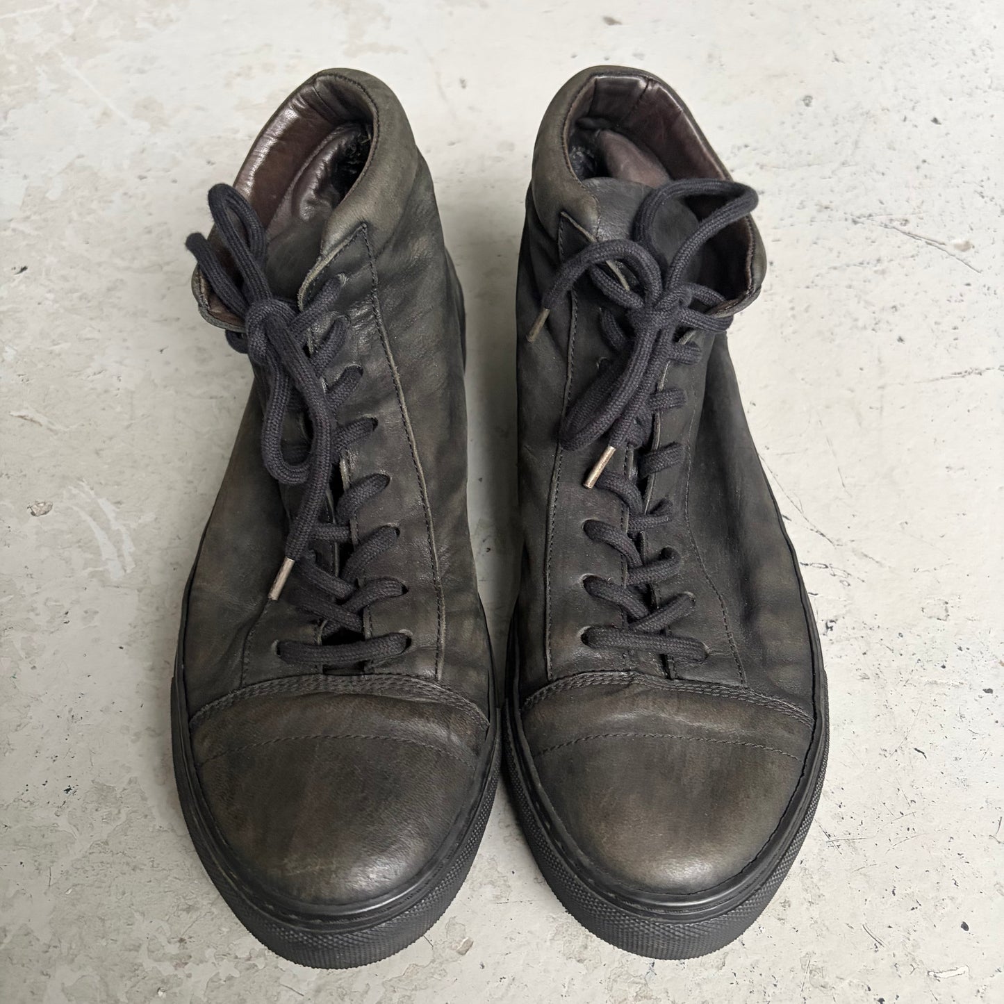The Last Conspiracy Black Leather High Top Sneaker (42)