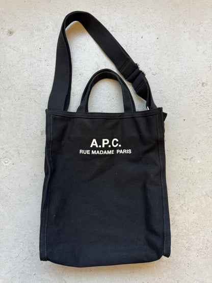 A.P.C. Rue Madame Paris Black Canvas Bag (OS)