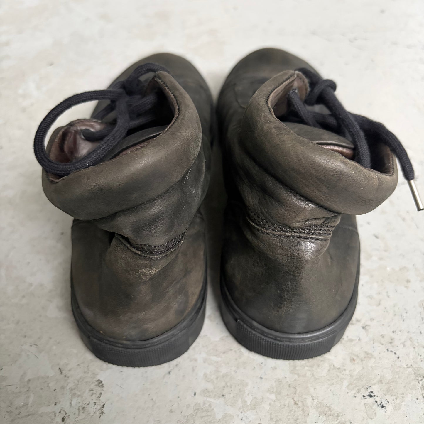The Last Conspiracy Black Leather High Top Sneaker (42)
