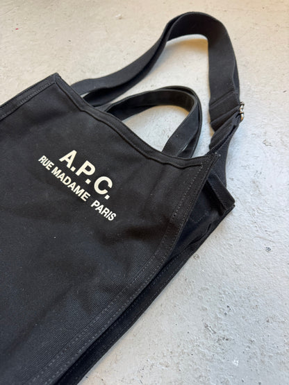 A.P.C. Rue Madame Paris Black Canvas Bag (OS)