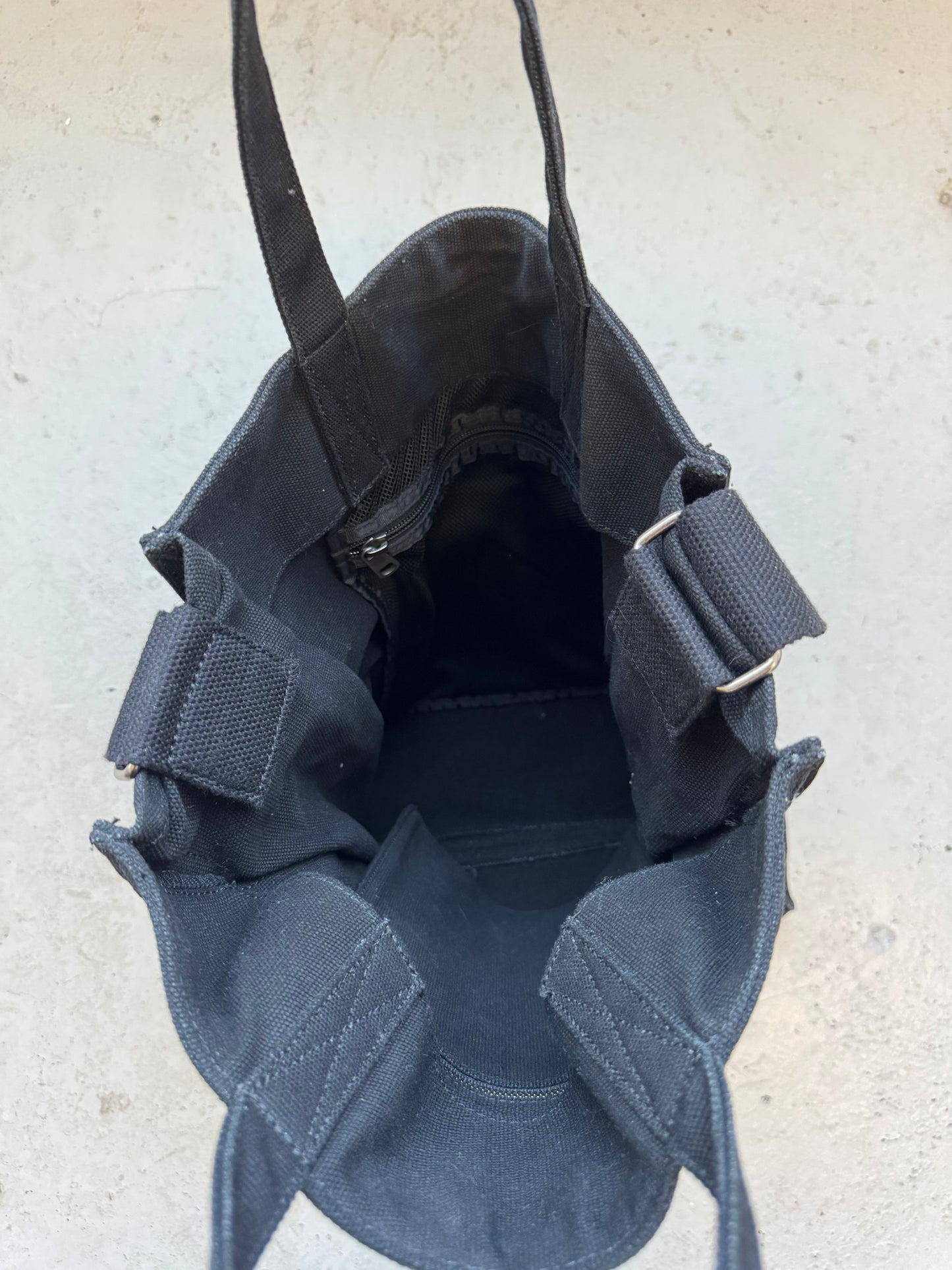 A.P.C. Rue Madame Paris Black Canvas Bag (OS)