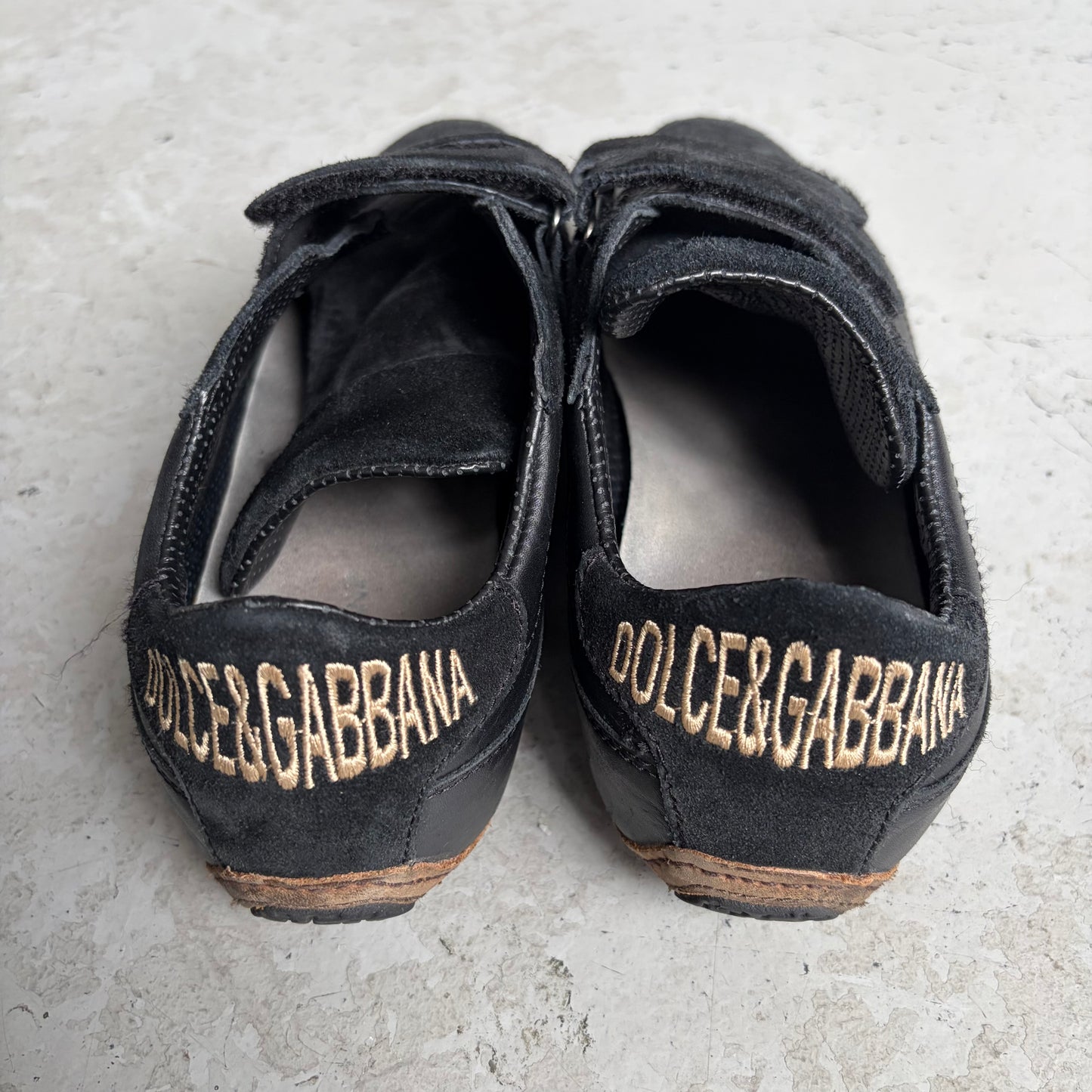 Dolce & Gabbana Velcro Strap Black Sneakers (9)