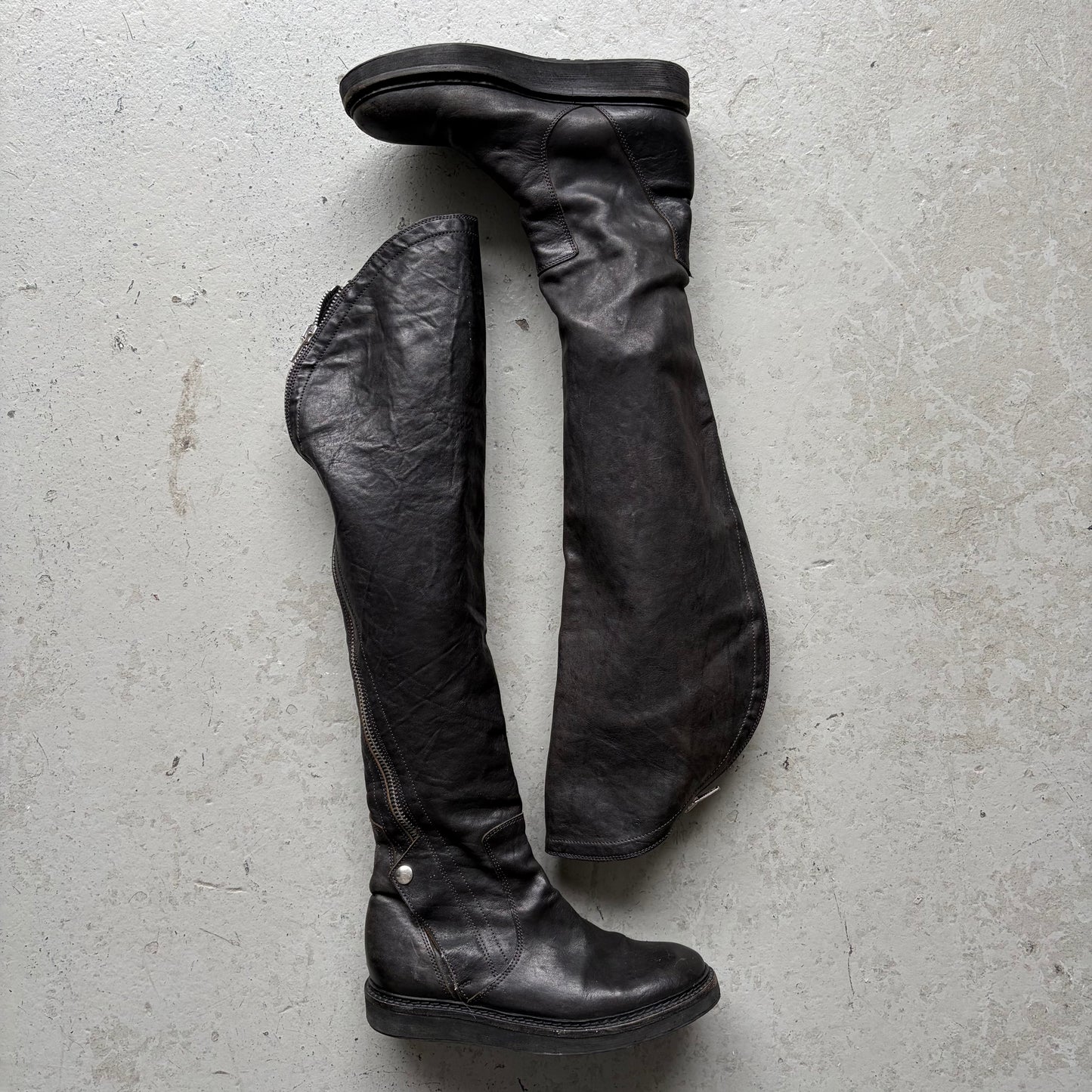 Cinzia Araia High Leg Black Leather Boots (40)