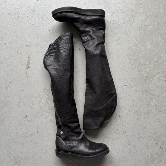 Cinzia Araia High Leg Black Leather Boots (40)
