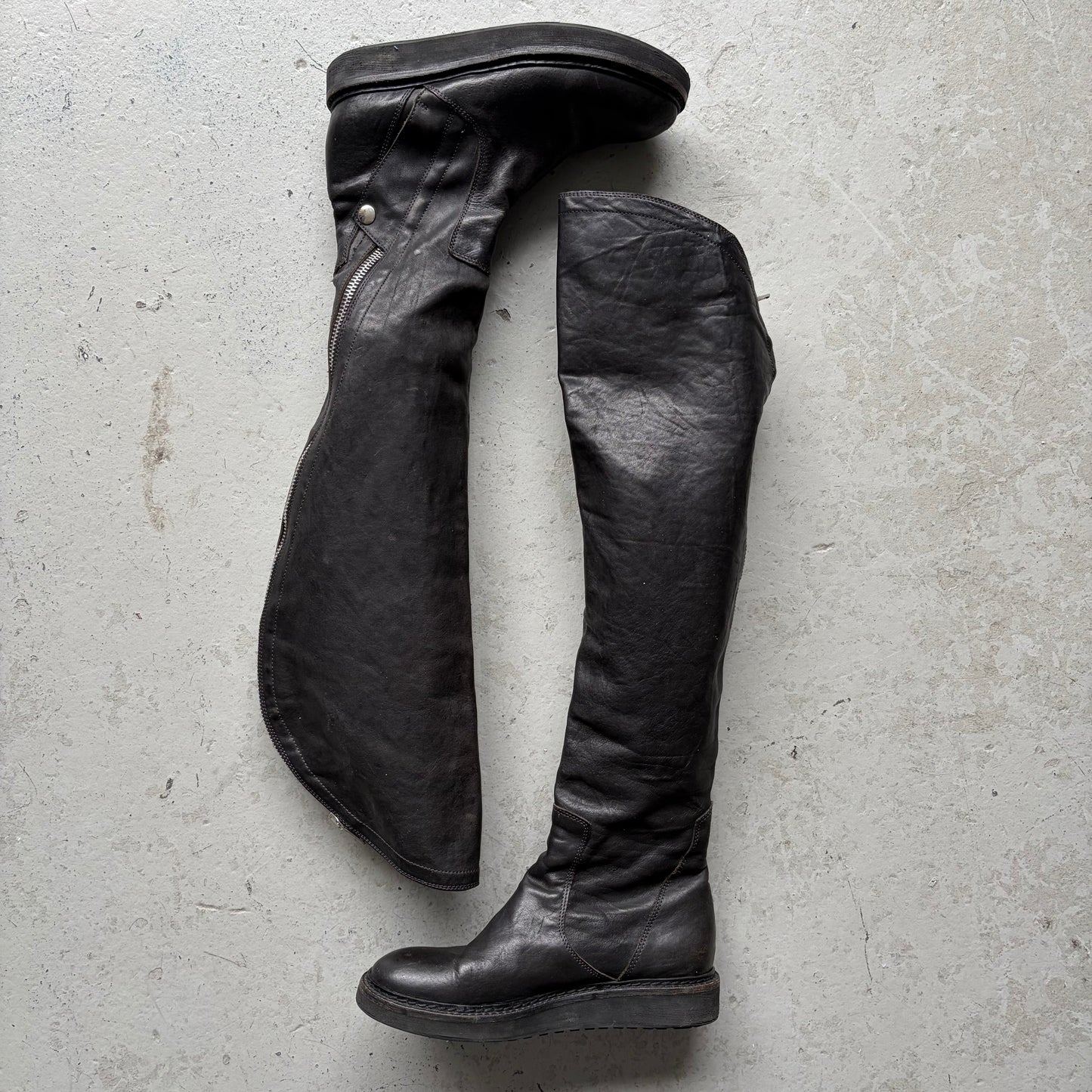 Cinzia Araia High Leg Black Leather Boots (40)
