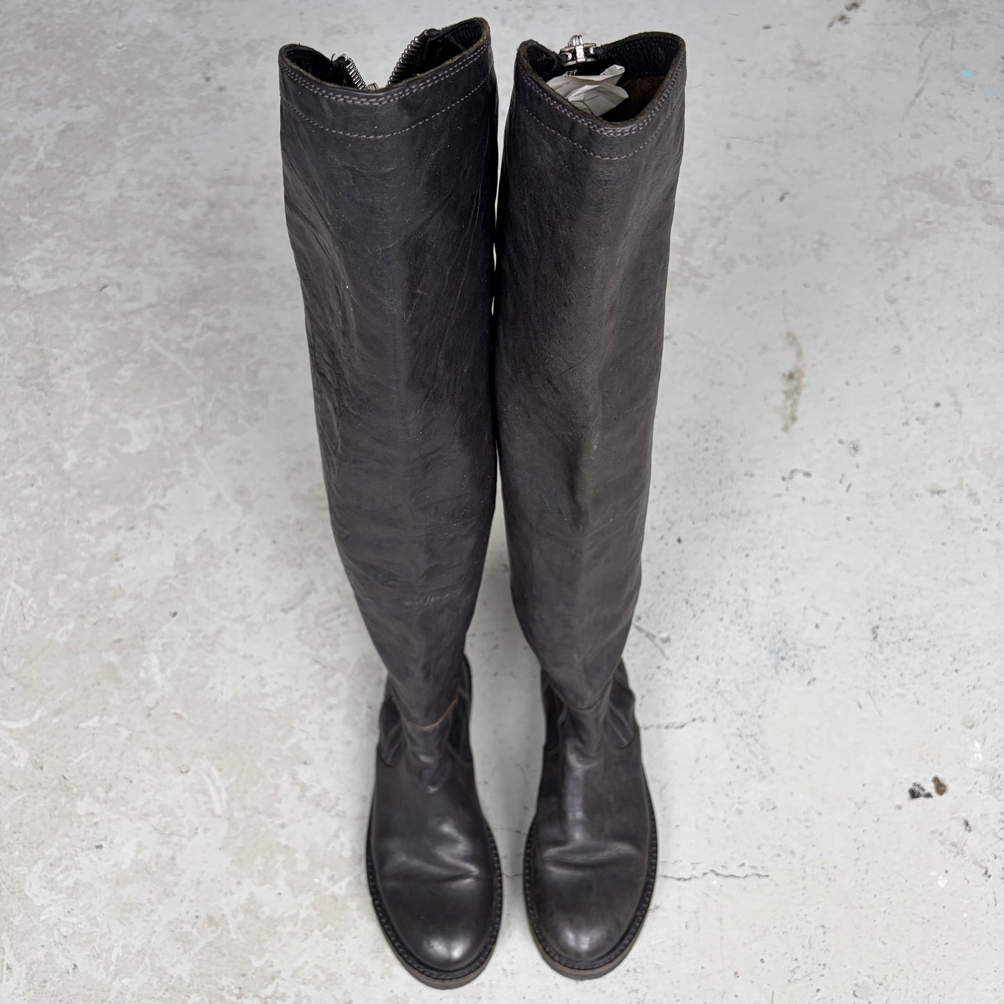 Cinzia Araia High Leg Black Leather Boots (40)