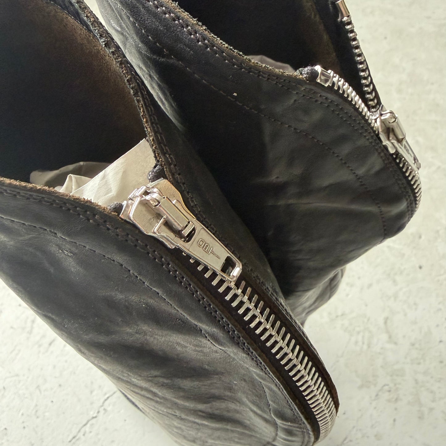 Cinzia Araia High Leg Black Leather Boots (40)