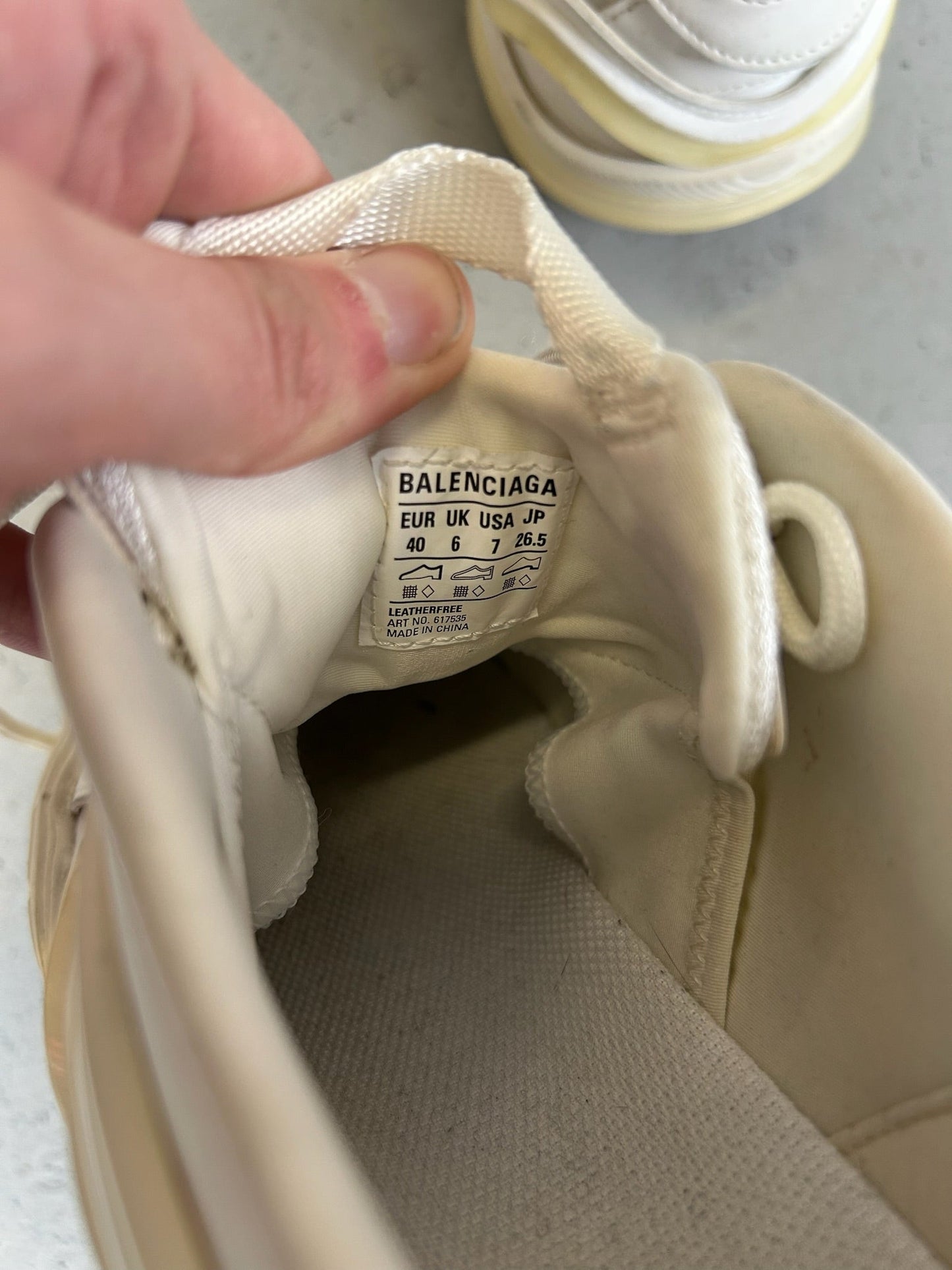 Balenciaga White Tyrex Sneakers (40)