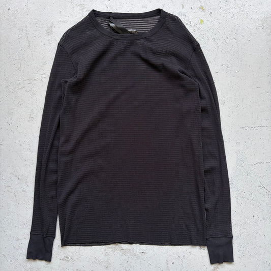 Boris Bidjan Saberi SS24 LS Object Dyed Black Long Sleeve Shirt (M)