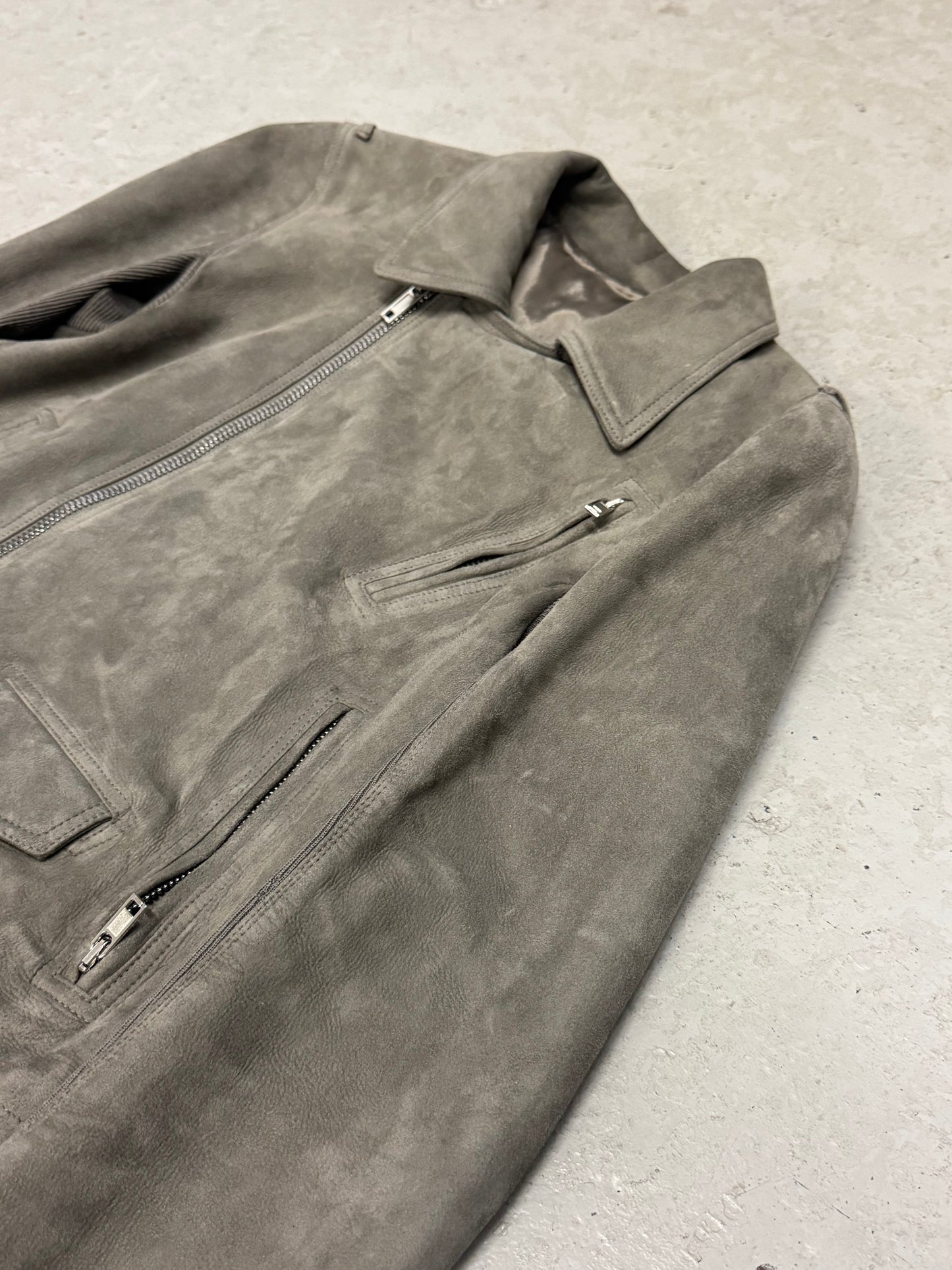 Rick Owens FW19 Larry Grey Suede Stooges Jacket (44)